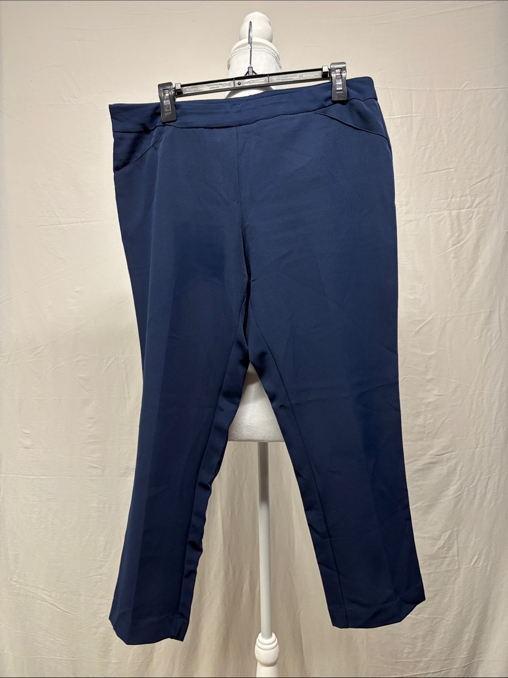 Zac & Rachel Petit Navy Ponte Pull-On Ankle Pants